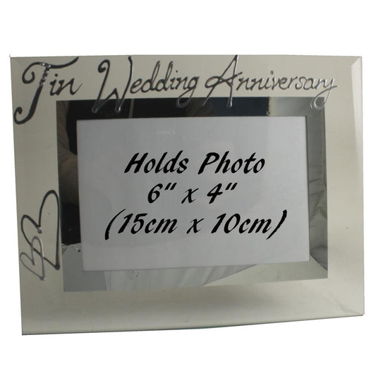 Tin (10th) Wedding Anniversary Photo Frame Land Milestone