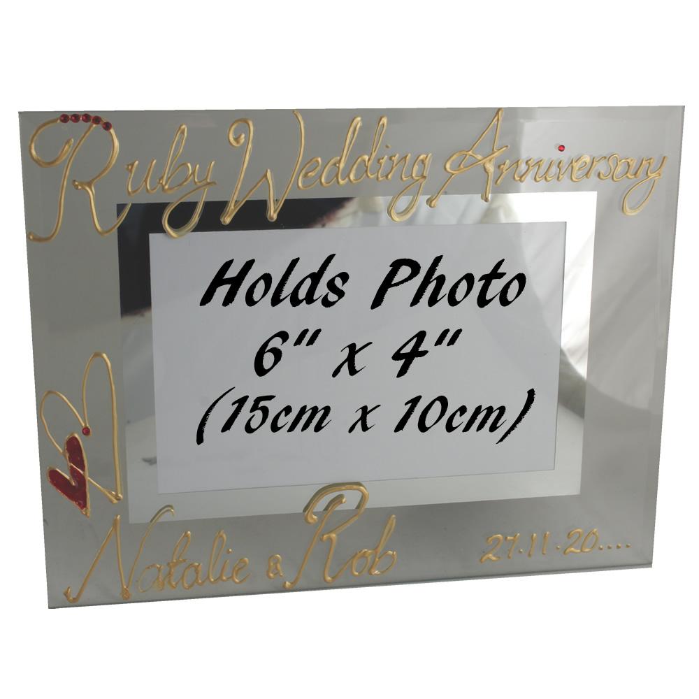 Ruby (40th) Wedding Anniversary Photo: Frame Landscape (Milestone)