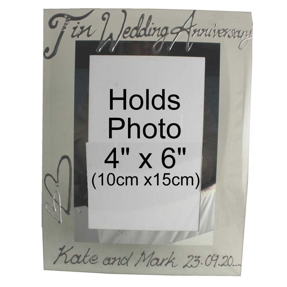 Personalised 10 Years Wedding Anniversary Photo Frame Port (Milestone)
