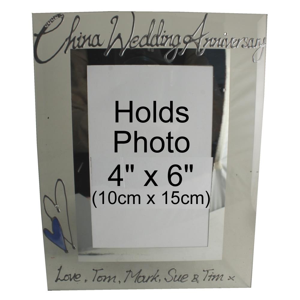 Personalised 20 Years Wedding Anniversary photo/picture frame Port (Milestone)