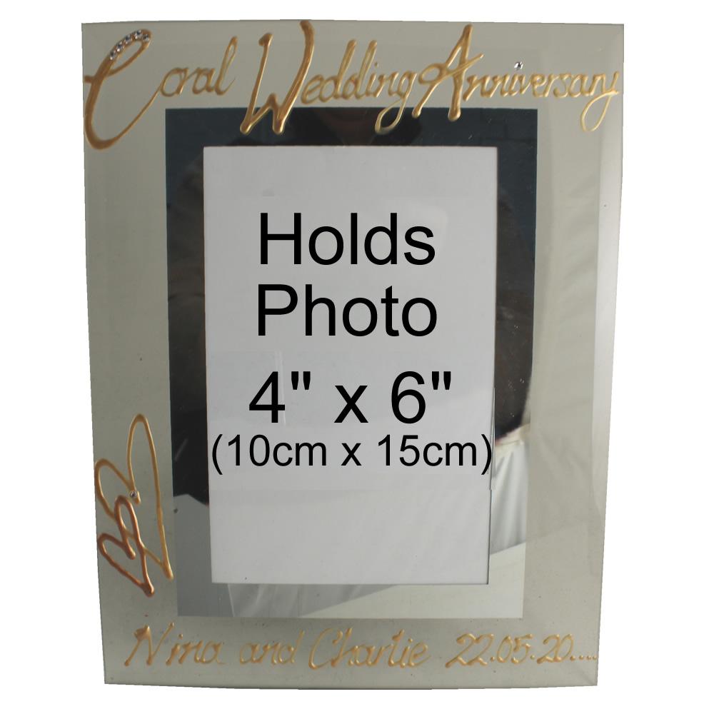 Personalised 35 Years Wedding Anniversary photo/picture frame Port (Milestone)