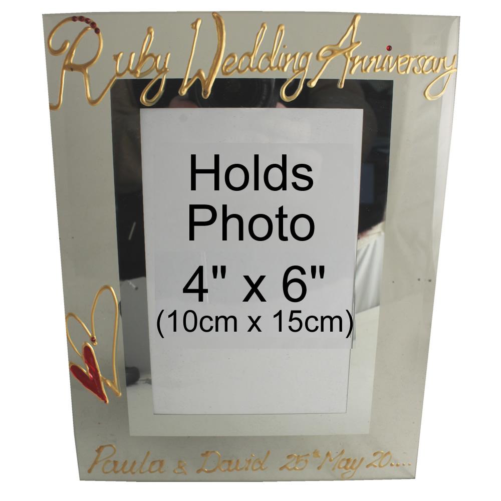 Personalised 40 Years Wedding Anniversary Photo Frame Port (Milestone)