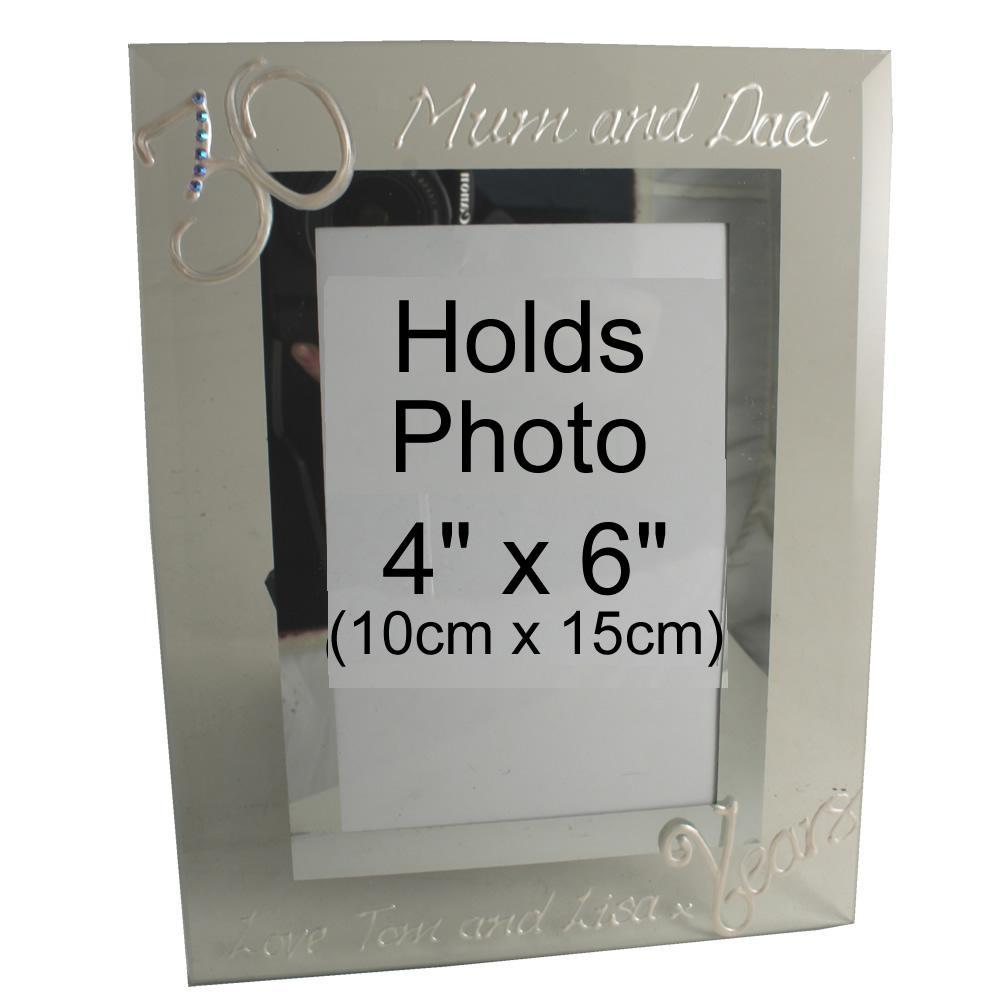 Personalised 30 Years Wedding Anniversary Photo Frame Port (Crystalled)