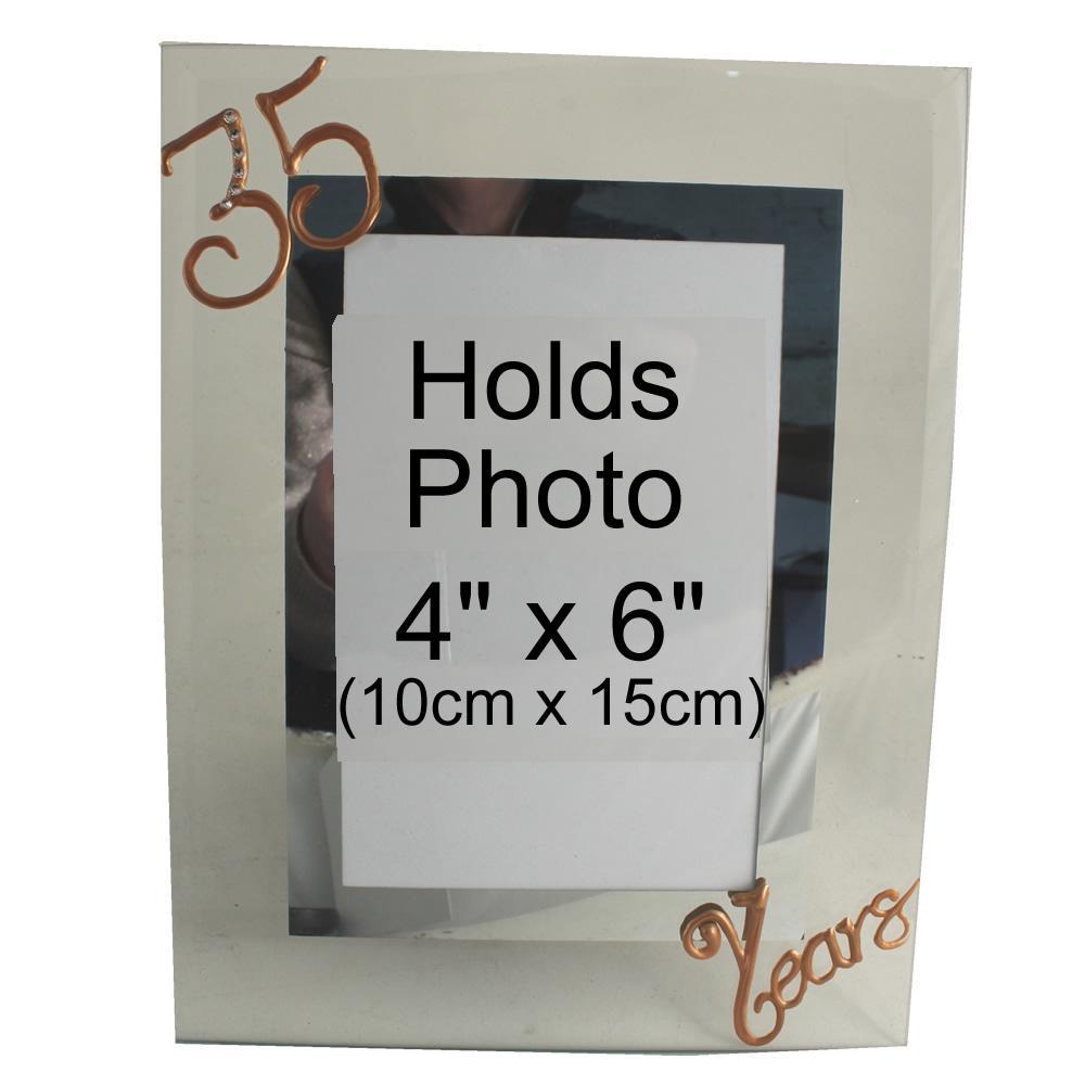 35 Years Wedding Anniversary photo/picture frame Port (Crystalled)