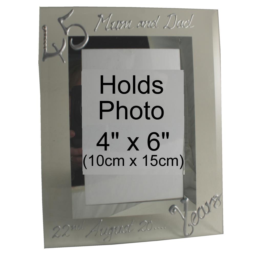 Personalised 45 Years Wedding Anniversary photo/picture frame Port (Crystalled)