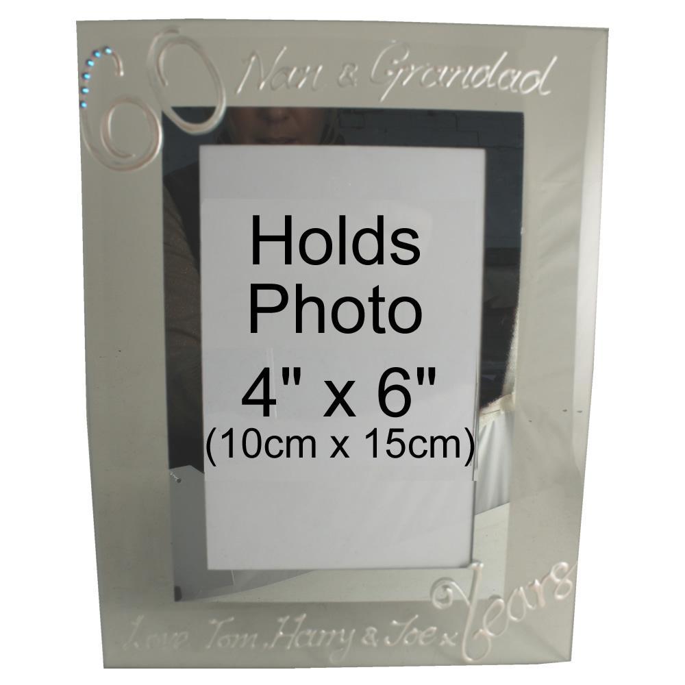 Personalised 60 Years Wedding Anniversary photo/picture frame Port (Crystalled)
