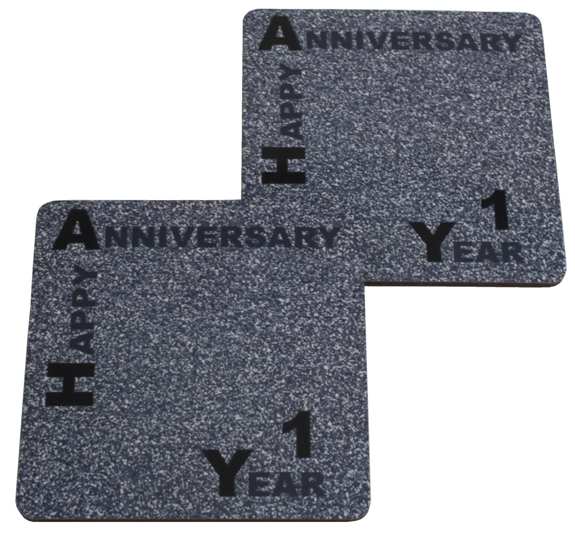 1st Wedding Anniversary Coasters Blk/Slk