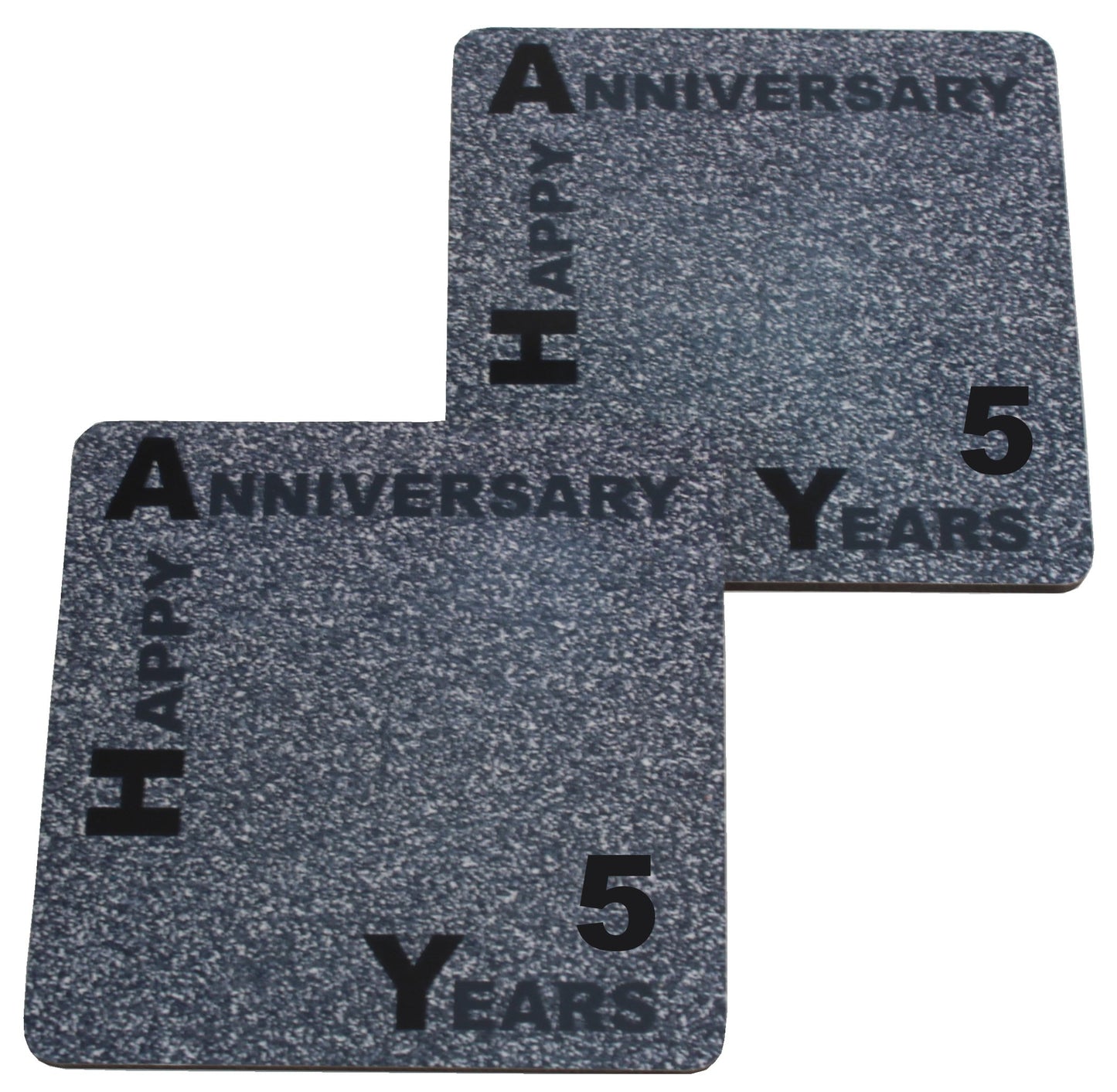 5th Wedding Anniversary Coasters Blk/Slk