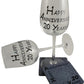 20th Wedding Anniversary Wine Glasses & Coasters Gift Set Blk/Sil