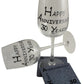 30th Wedding Anniversary Wine Glasses & Coasters Gift Set Blk/Sil 