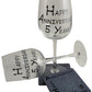 5th Wedding Anniversary Wine & Glasses & Coaster Gift Set Blk/Sil