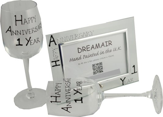 1st Wedding Anniversary Gift Set Blk/Sil