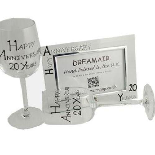20th Wedding Anniversary Gift Set Blk/Sil