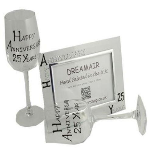 25th Wedding Anniversary Gift Set Blk/Sil