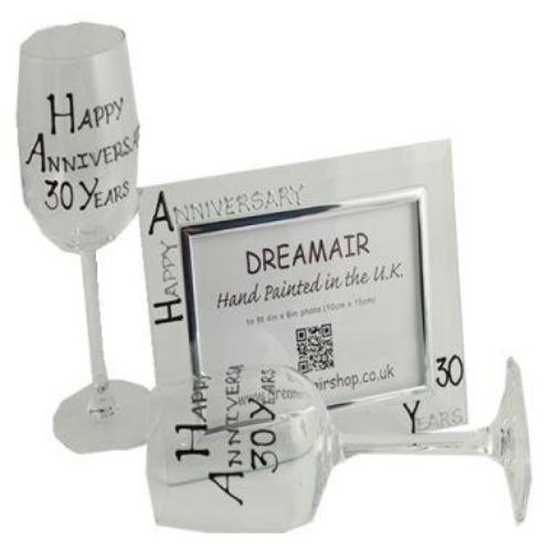 30th Wedding Anniversary Gift Set Blk/Sil
