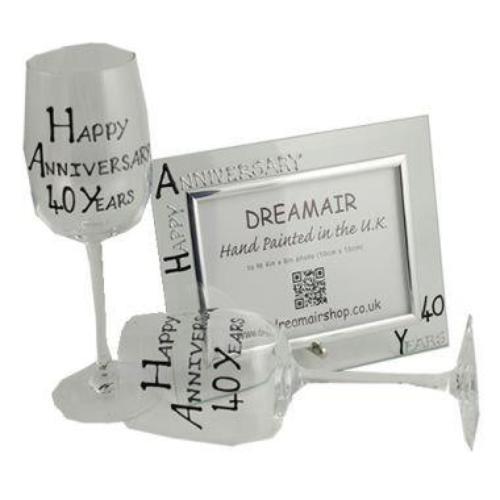 40th Wedding Anniversary Gift Set Blk/Sil