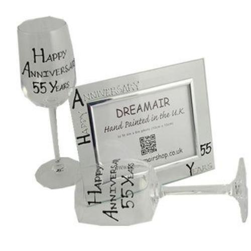 55th Wedding Anniversary Gift Set Blk/Sil