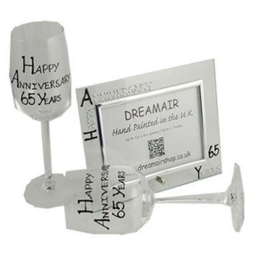 65th Wedding Anniversary Gift Set Blk/Sil