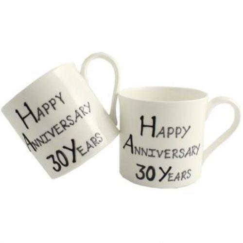 30th Wedding Anniversary Mugs Blk/Sil