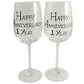 1st Wedding Anniversary Wine Glasses Blk/Sil