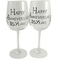 35th Wedding Anniversary Wine Glasses Blk/Sil