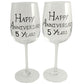 5th wedding anniversary wine glasses