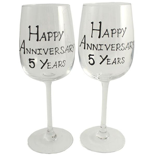 5th wedding anniversary wine glasses