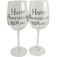 55th Wedding Anniversary Wine Glasses Blk/Sil