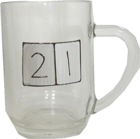 21st Glass Tankard Grey Sq