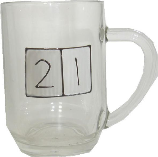21st Glass Tankard Grey Sq