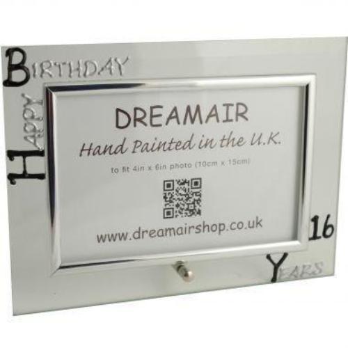 16th Birthday photo/picture frame Land Blk/Sil