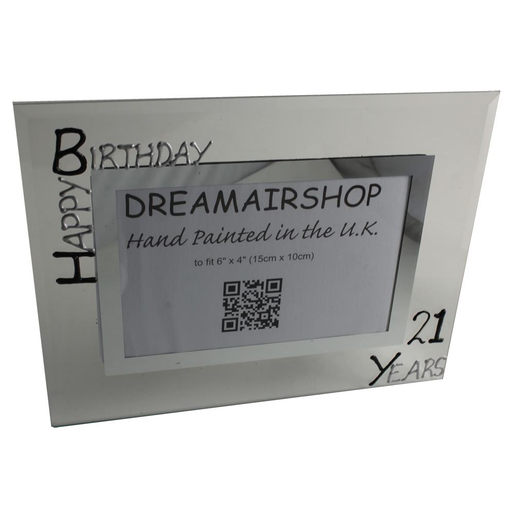 21st Birthday Photo Frame Land Blk/Sil