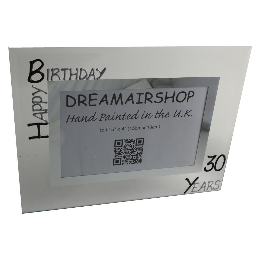 30th Birthday Photo Frame Land Blk/Sil