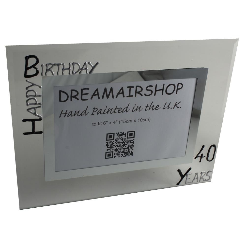 40th Birthday Photo Frame Land Blk/Sil