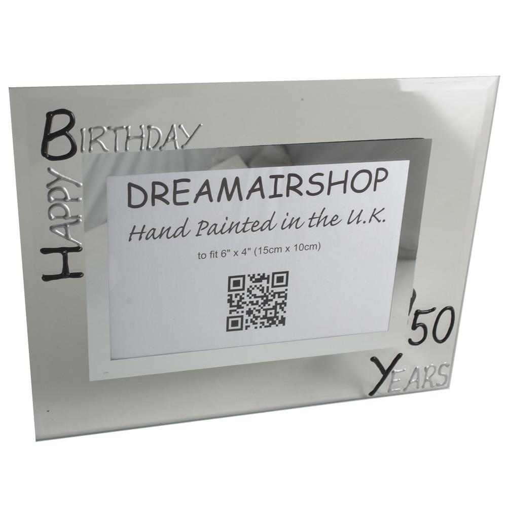 50th Birthday Photo Frame Land Blk/Sil