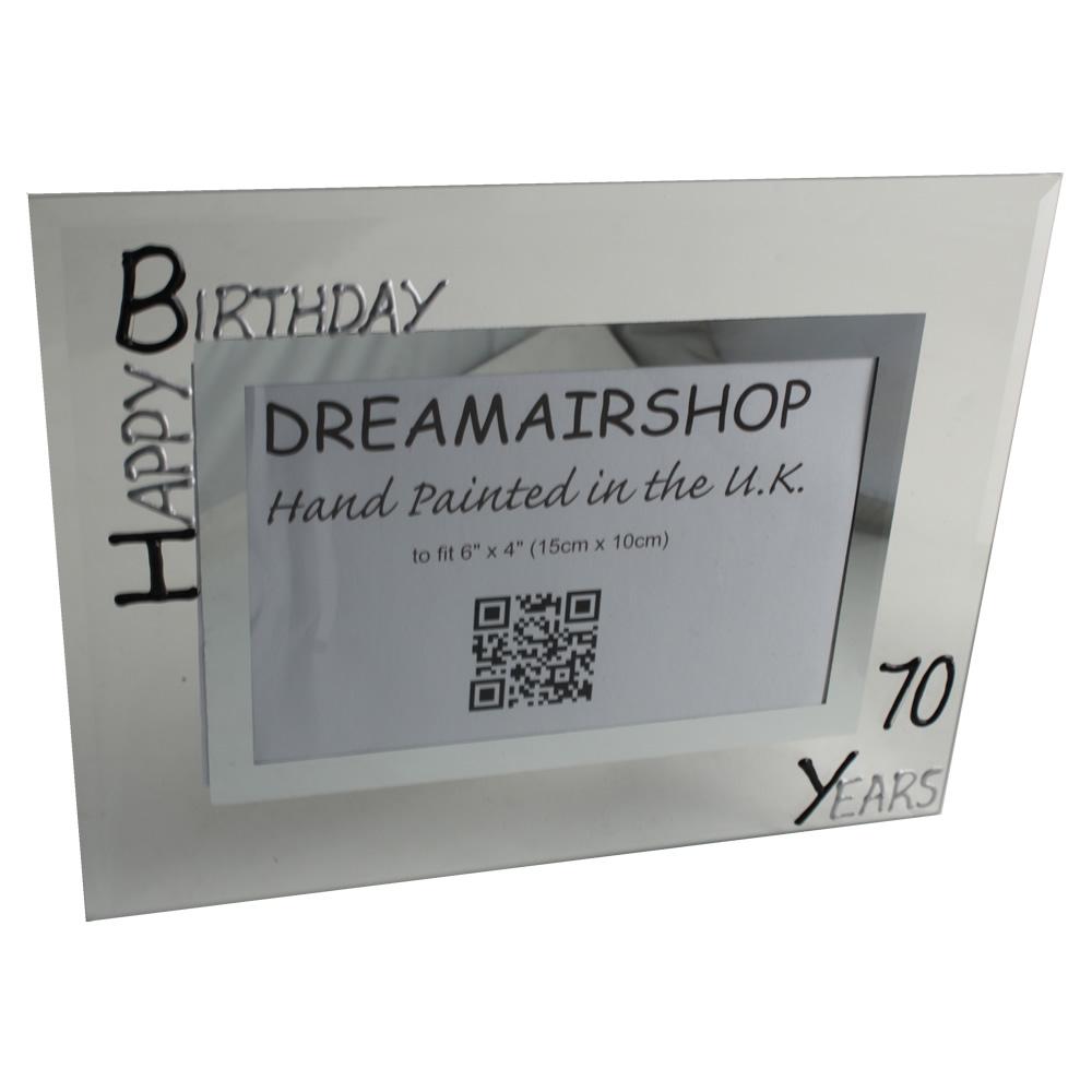 70th Birthday Photo Frame Land Blk/Sil