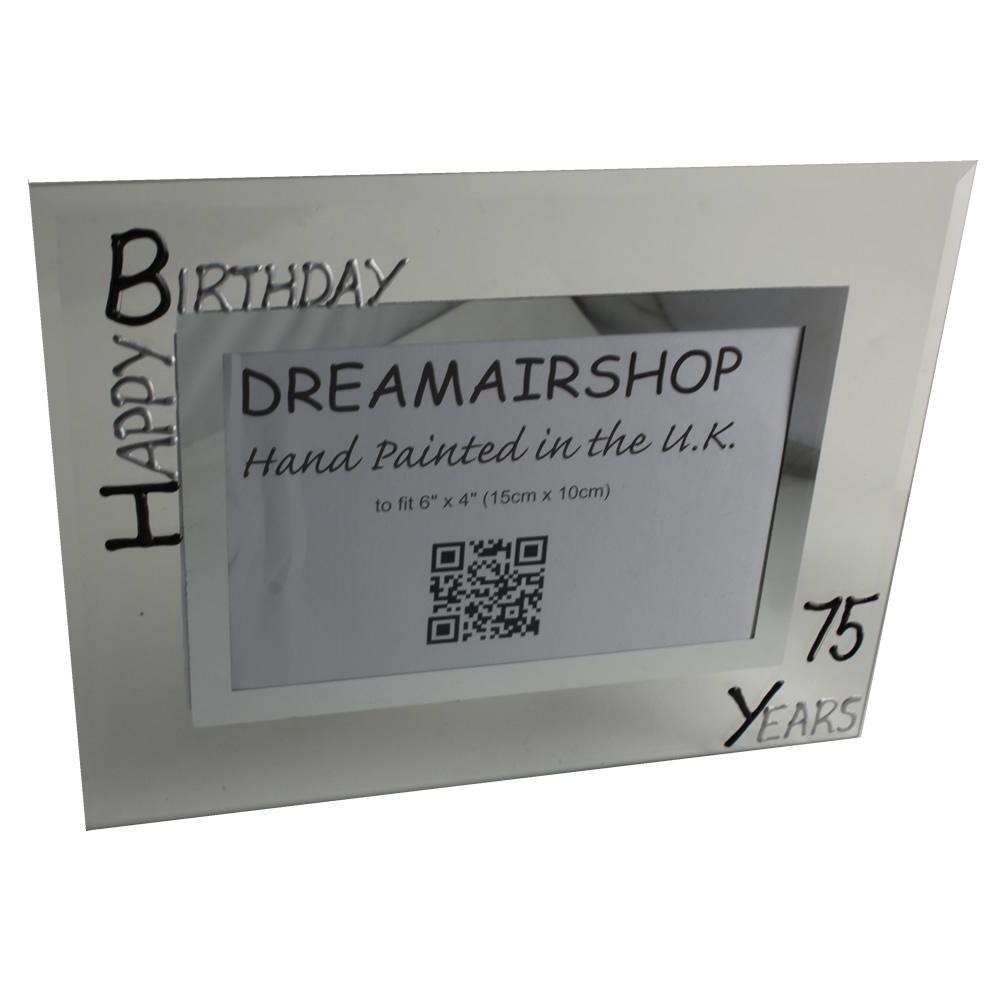 75th Birthday Photo Frame Land Blk/Sil