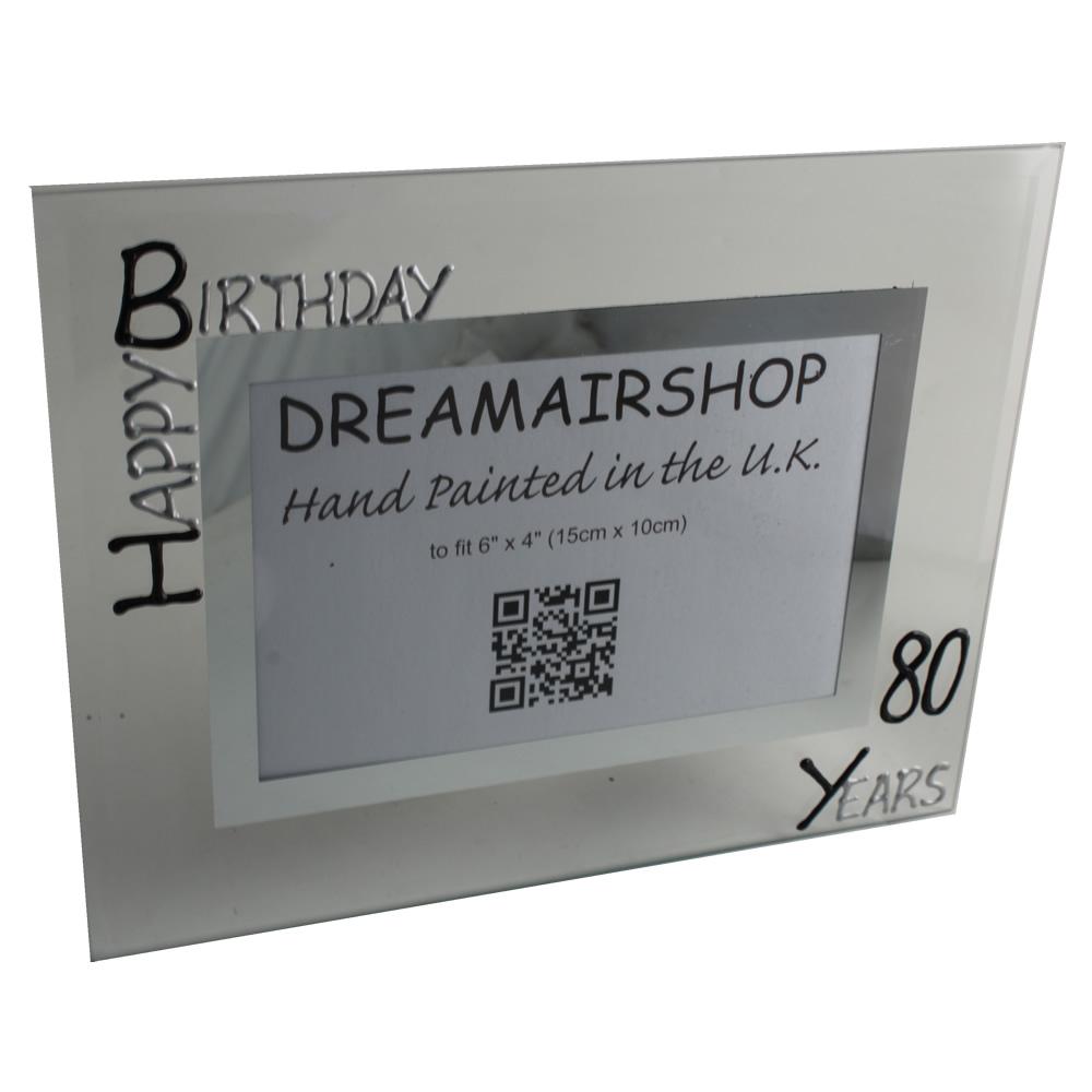 80th Birthday Photo Frame Land Blk/Sil