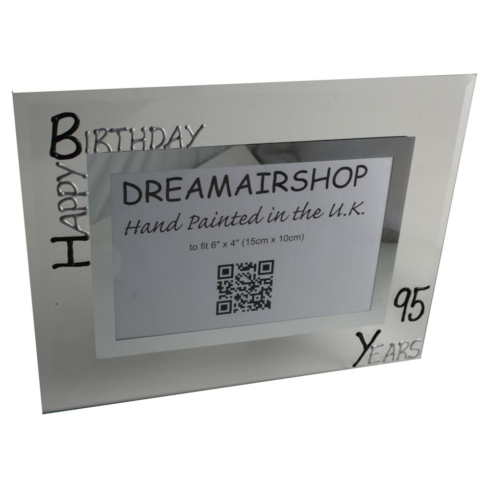 95th Birthday Photo Frame: Landscape (Blk/Sil)