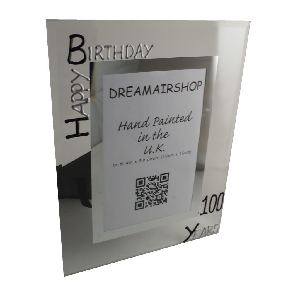 100th Birthday Photo Frame Port Blk/Sil