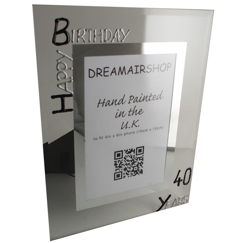 40th Birthday Photo Frame Port Blk/Sil