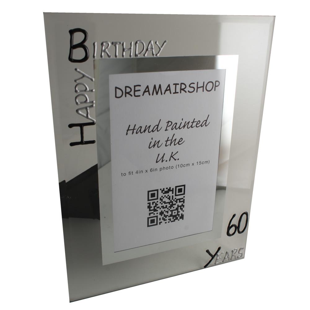 60th Birthday Photo Frame Port Blk/Sil