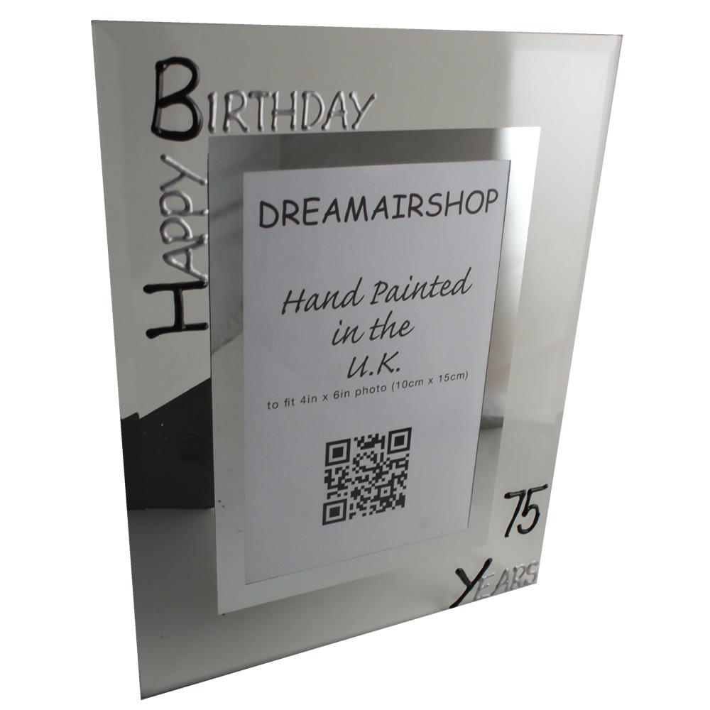 75th Birthday Photo Frame Port Blk/Sil