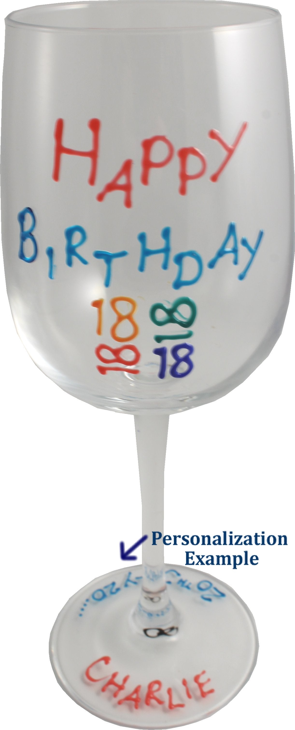 Personalised Birthday Wine Glass Brights