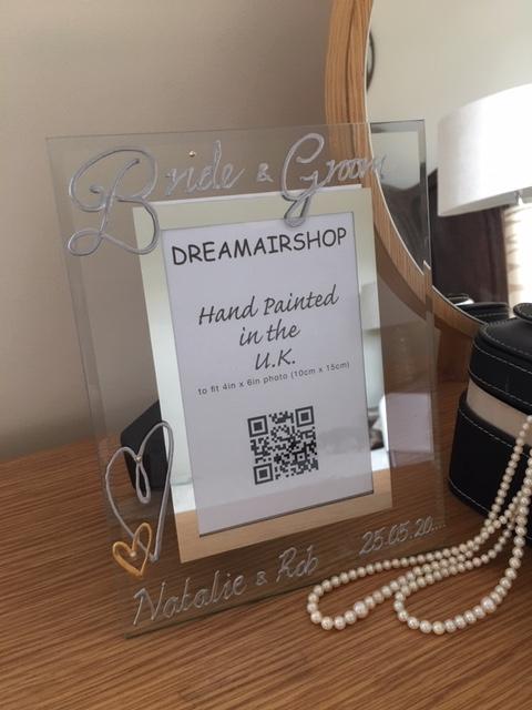 Personalised Bride and Groom Photo Frame Silver