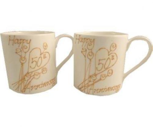 50th Wedding Anniversary Mugs Flower