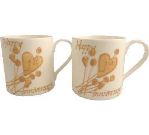 1st Wedding Anniversary Mugs Flower