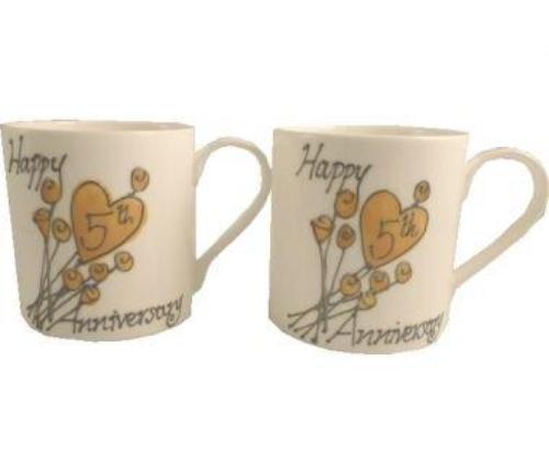 5th Wedding Anniversary Mugs Flower
