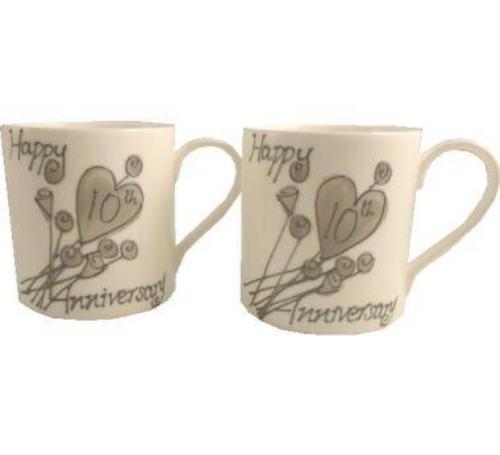 10th Wedding Anniversary Mugs Flower