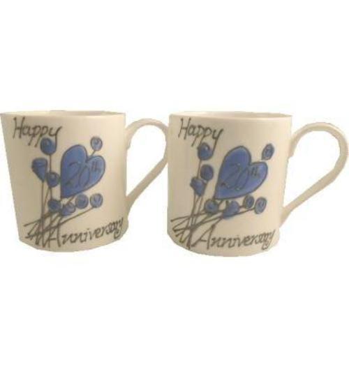 20th Wedding Anniversary Mugs Flower